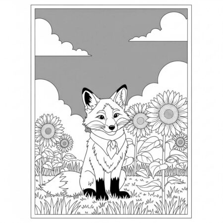 Raposa e a Tarde de Verao (Desenho para Colorir)