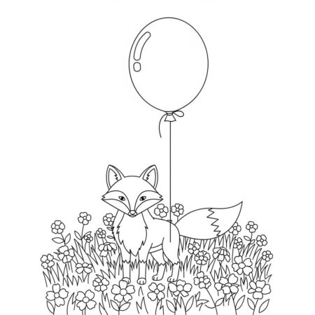 Raposa e o Balao (Desenho para Colorir)