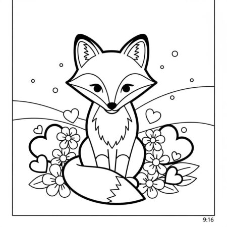 Raposa e o Coracao (Desenho para Colorir)
