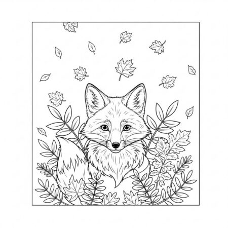 Raposa na Floresta (Desenho para Colorir)