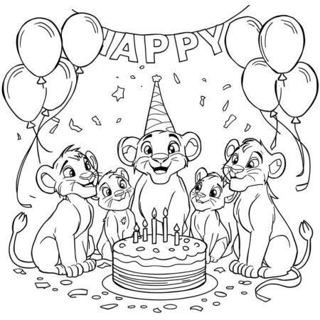 Rei Leao Festas (Desenho para Colorir)