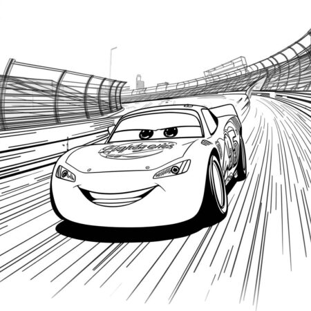 Relampago McQueen Acelerando (Desenho para Colorir)