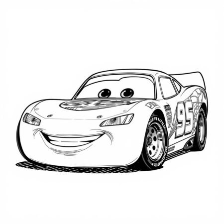 Relampago McQueen Desenhado a Mao (Desenho para Colorir)