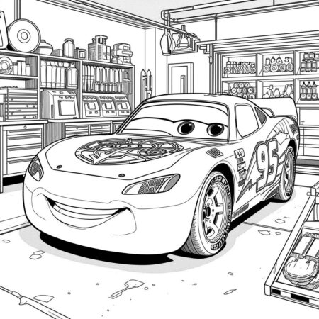 Relampago McQueen Estilo Realista (Desenho para Colorir)