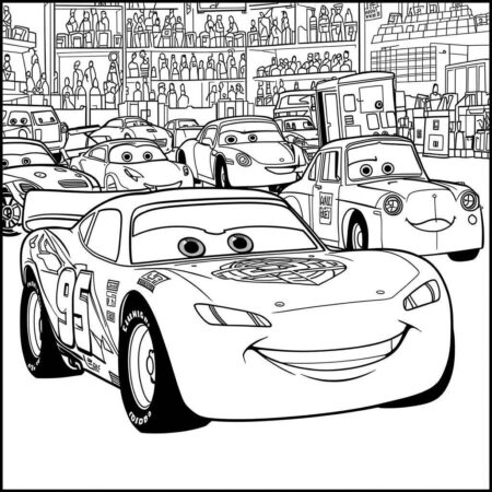 Relampago McQueen e Amigos (Desenho para Colorir)