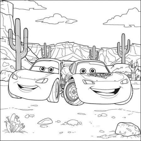 Relampago McQueen e Mater (Desenho para Colorir)