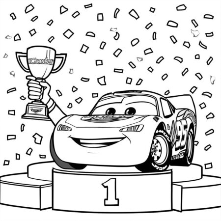 Relampago McQueen e Piston Cup (Desenho para Colorir)