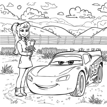 Relampago McQueen e o Dia das Maes (Desenho para Colorir)