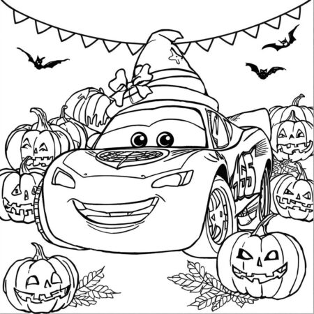 Relampago McQueen e o Halloween (Desenho para Colorir)