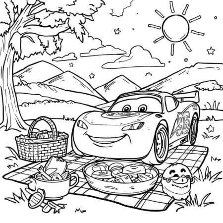 Relampago McQueen e o Verao (Desenho para Colorir)