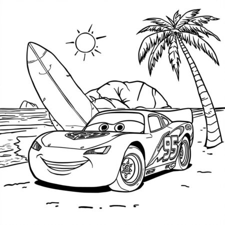 Relampago McQueen em Dia de Sol (Desenho para Colorir)