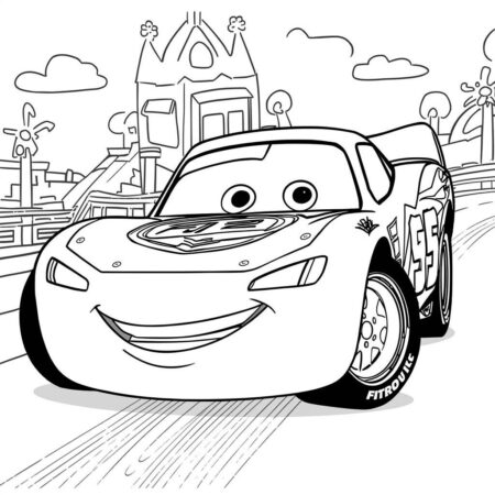 Relampago McQueen em Estilo Cartoon (Desenho para Colorir)