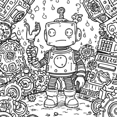 Robo divertido Para Meninos (Desenho para Colorir)