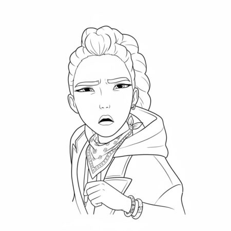 Rumi Determinada Guerreiras do K Pop (Desenho para Colorir)