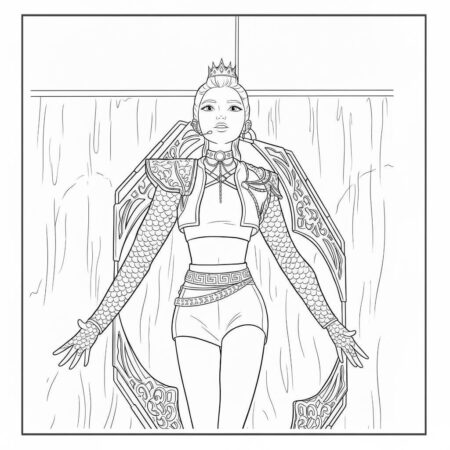 Rumi Elegante Guerreiras do K Pop (Desenho para Colorir)