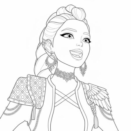 Rumi Estilosa com Acessórios Elegantes (Desenho para Colorir)