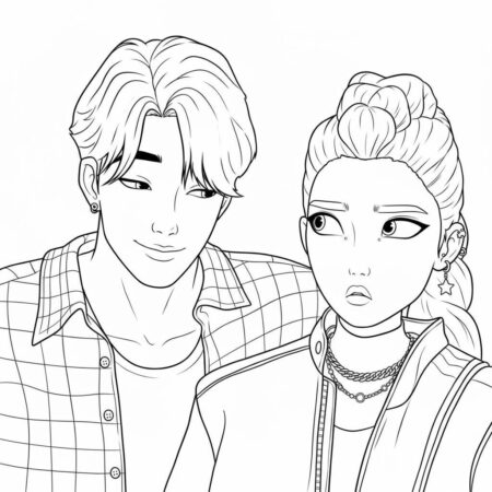 Rumi Estilosa com Look Moderno (Desenho para Colorir)