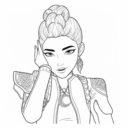 Rumi Estilosa e Elegante (Desenho para Colorir)