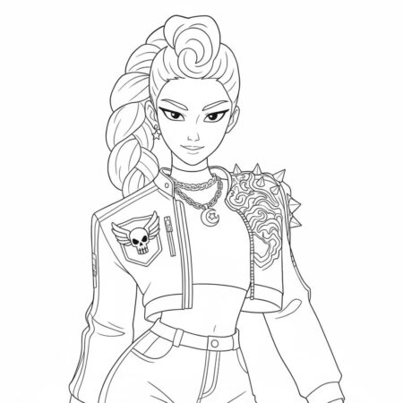 Rumi Estilosa e Rebelde (Desenho para Colorir)