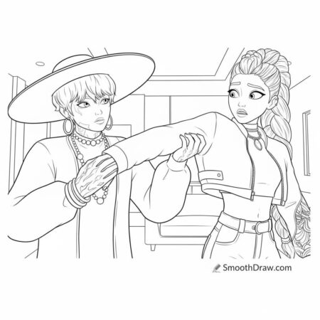 Rumi Estiloso com Look Moderno (Desenho para Colorir)