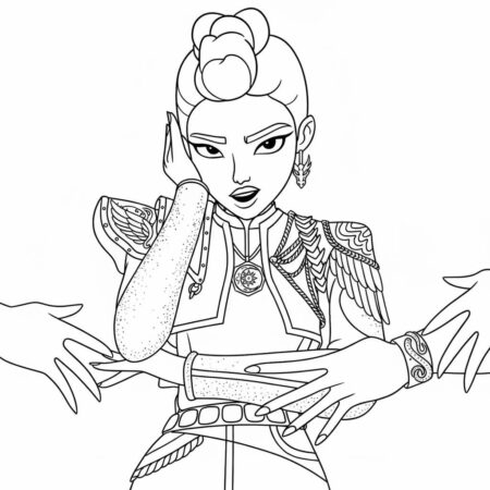 Rumi Guerreira Estilosa (Desenho para Colorir)