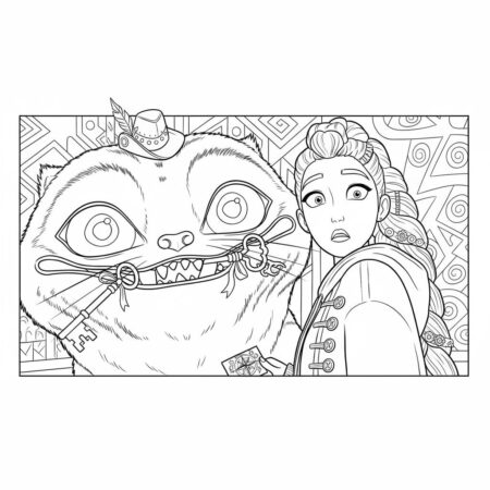 Rumi e seu Amigo Fofinho (Desenho para Colorir)