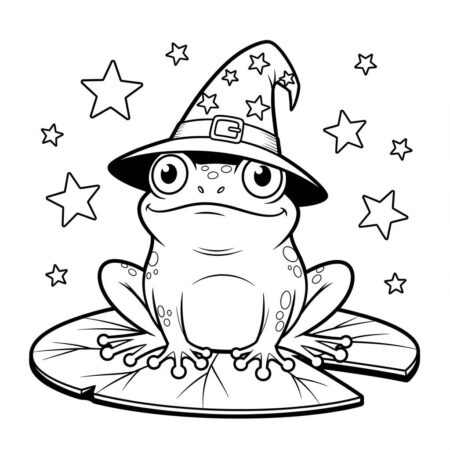 Sapo de Halloween Divertido (Desenho para Colorir)