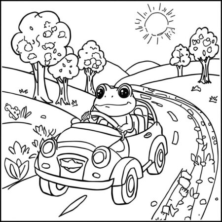 Sapo em um Carinho (Desenho para Colorir)