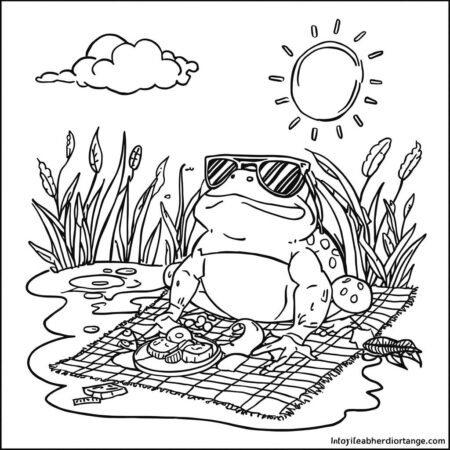 Sapo em um Dia de Verao (Desenho para Colorir)