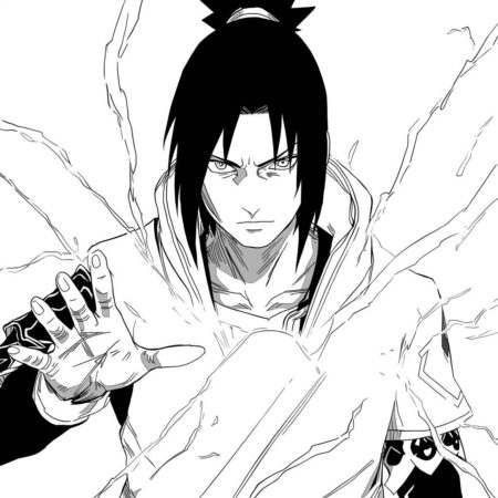 Sasuke e Chidori (Desenho para Colorir)