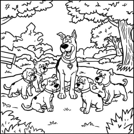 Scooby Doo e Caes (Desenho para Colorir)
