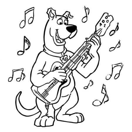 Scooby Doo e Musica (Desenho para Colorir)