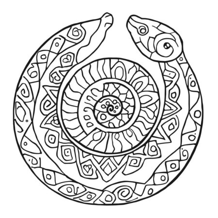 Serpente Espiral (Desenho para Colorir)