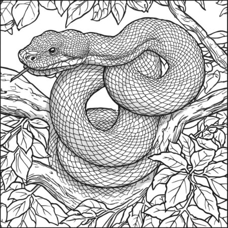 Serpente Realista Detalhada (Desenho para Colorir)