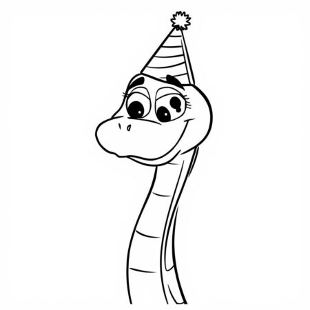 Serpente Simples e Divertida (Desenho para Colorir)