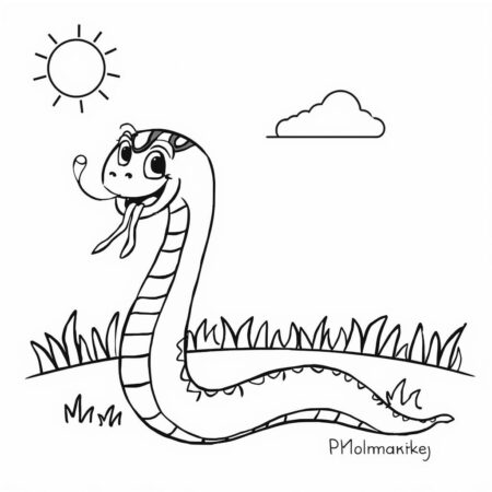 Serpente Simples para Criancas (Desenho para Colorir)