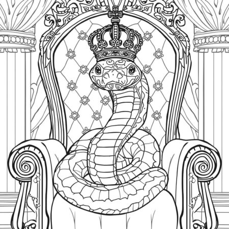 Serpente com Coroa (Desenho para Colorir)