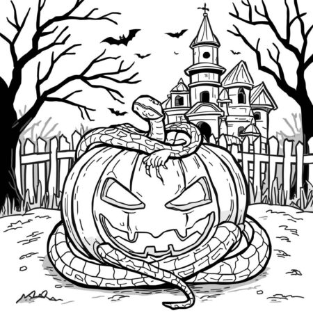Serpente de Halloween (Desenho para Colorir)