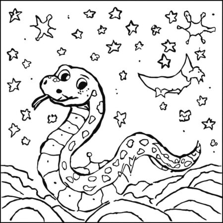 Serpente e Estrelas (Desenho para Colorir)