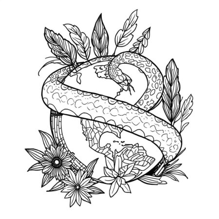 Serpente e a Terra (Desenho para Colorir)