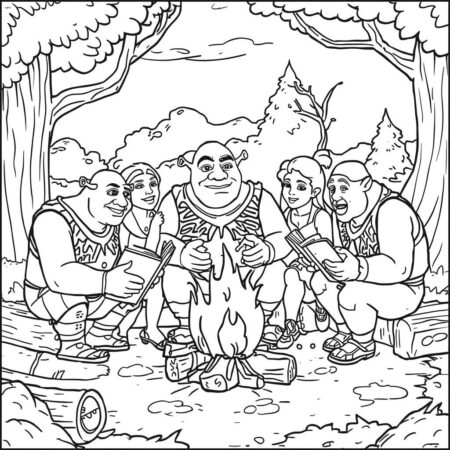 Shrek e Amizade (Desenho para Colorir)