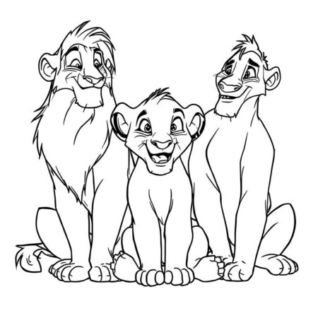 Simba e Amigos (Desenho para Colorir)