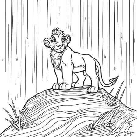 Simba e o Arco iris (Desenho para Colorir)