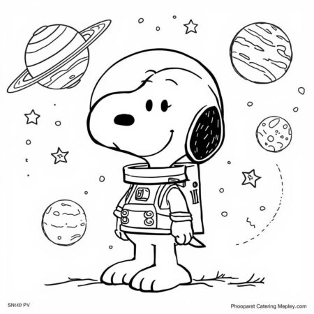 Snoopy astronauta (Desenho para Colorir)