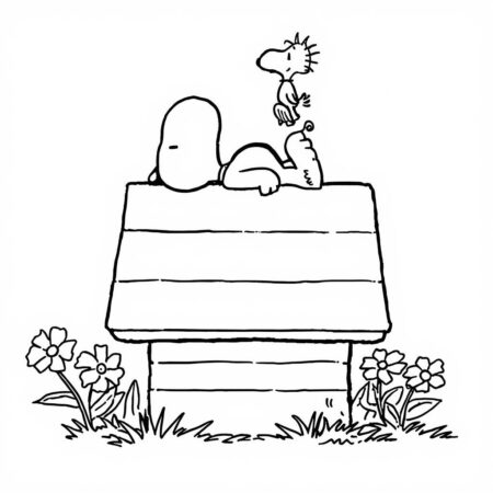 Snoopy e Woodstock (Desenho para Colorir)