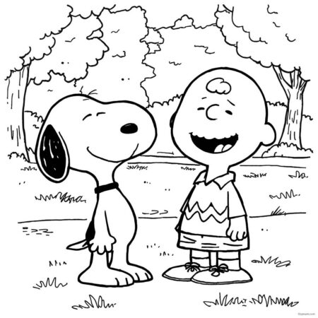 Snoopy e a amizade (Desenho para Colorir)