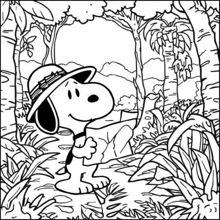 Snoopy e a aventura (Desenho para Colorir)
