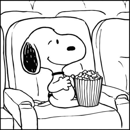 Snoopy e o cinema (Desenho para Colorir)