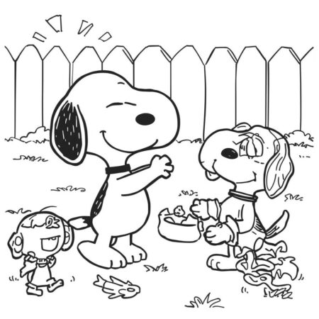 Snoopy e seu amigo (Desenho para Colorir)