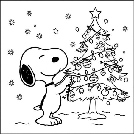 Snoopy no Natal (Desenho para Colorir)